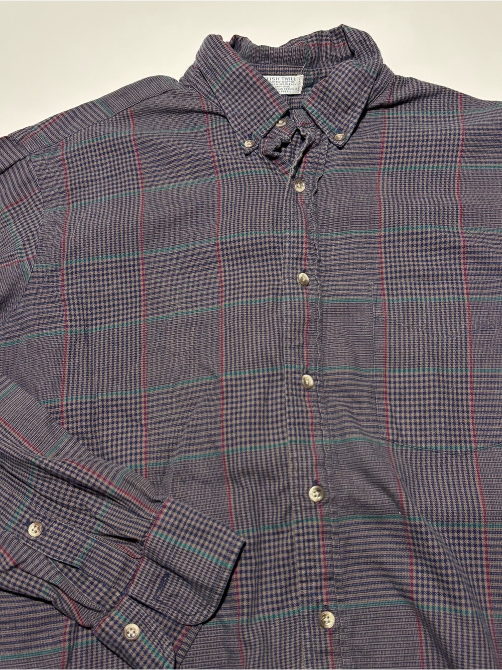 Lenny’s Navy Red & Green Vintage Plaid Flannel Cotton English Twill